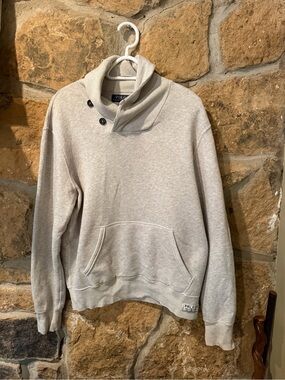Ralph Lauren Light Gray Shawl Collar Sweatshirt
